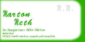 marton meth business card